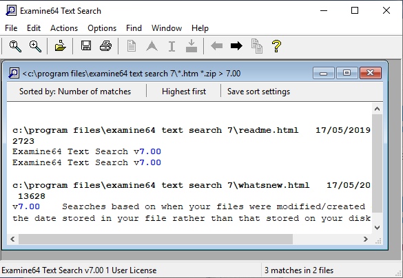 Click to view Examine64 Text Search 5.03 screenshot